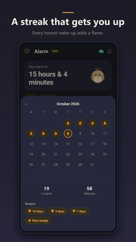 Streak and badges: a streak that gets you up