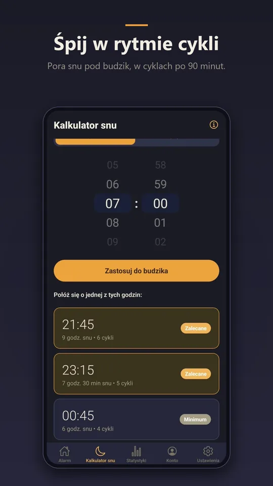 Kalkulator snu: śpij w rytmie cykli